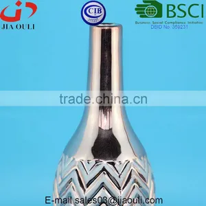 Tall Wave Patterned Electroplating Copper/gold Bowling Shape Ceramic Vase thumbnail-6