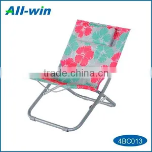 Modern Best-selling Outdoor Foldable Flower Printing Leisure Beach Chair Camping Chair With Pillow thumbnail-1