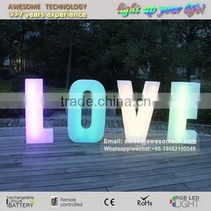 Wireless Free Standing Wedding Decoration Light Bulb Led RGB Love Letter thumbnail-1