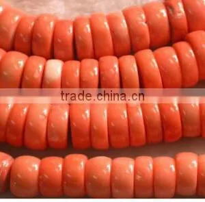 15mm Red Flat Coral Beads thumbnail-1