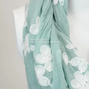 Soft Floral Print Infinity Loop Circle Scarf China Factory thumbnail-2
