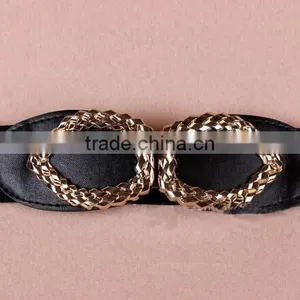 Wholesale Leaf Heart Pattern Alloy Buckle Elastic Sex Women Lady Waist Belt thumbnail-3