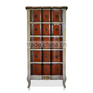 Chest Of 5 Drawers With 2 Tone Color France Style thumbnail-2