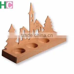 2016 MDF Carved Candle Holders for Christmas thumbnail-1