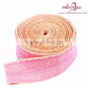 WEDDING BURLAP JUTE RIBBON AND LACE RIBBON thumbnail-5