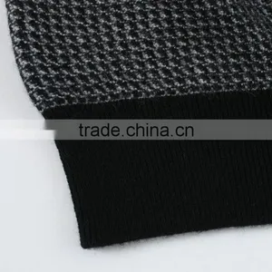 Houndstooth Pattern Jacquard Sweater Knitting Machine for V-neck Pullover Sweater ,jacquard Knitting Fabric for Men Sweater thumbnail-6