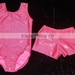 Gymnastics Leotard and Shorts Pink Shattered Glass SAVE thumbnail-1