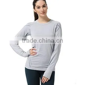 Women's Seamless Top Sports Base Layer Long Sleeve Shirt thumbnail-2