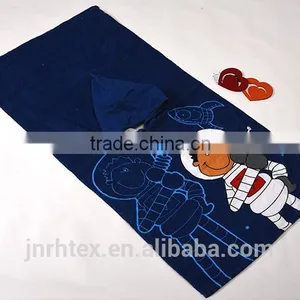 Trade Assurance Combed Cotton Screen Printing Velour Beach Kids Hooded Poncho Towel thumbnail-4