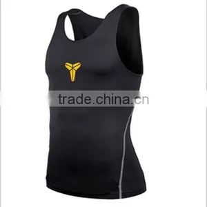 2016 Hot Sale Mens Sports Vest Gym Vest Dry Fit and Slimfit H Vest for Muscle Men With Good Quality thumbnail-3