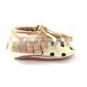 Wholesale Italian Leather Soft Sole Moccasins Baby Shoes With Tassel thumbnail-3