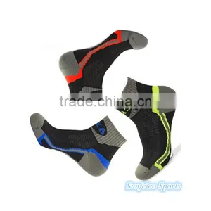 Men's Outdoor Quick-dry Fiber Running Sports Basketball Socks~Soft Thick Stripe Restoring Socks~Accept Custom thumbnail-1