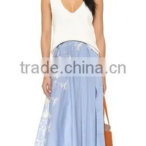 2016 Designed for Fashion Women Chiffon Printed Skirt Ladies'maxi Skirt OEM thumbnail-1
