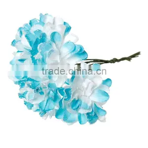 Paper Artificial Chrysanthemum Flower Decoration Millinery Blue 9.0cm(3 4/8"), 1 Packet(Approx 144 PCs/Packet) thumbnail-1