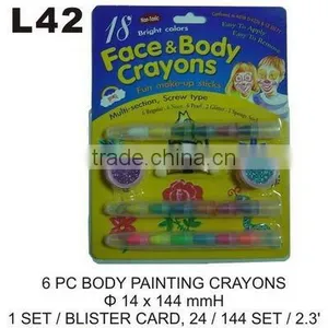L42 6 PC BODY PAINTING CRAYONS thumbnail-1