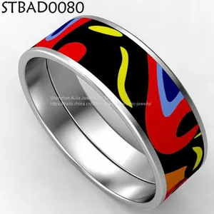Bohemia Style Enameled Bangle Stainless Steel For Women thumbnail-4