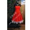 Red Short Evening Dress Bridesmaid Dress thumbnail-1