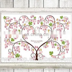 Grapevine Fingerprint Signature Canvas Painting Attendance Album Wedding Decorations thumbnail-1