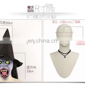 Halloween Witch Scary Latex Mask With Wigs thumbnail-4