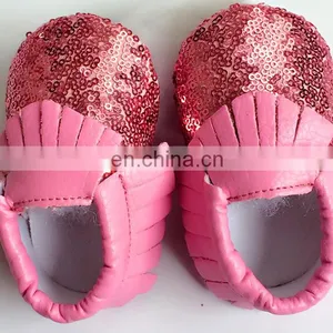Hot Sale Cute Baby Glitter Shoes With the Fringe Moccasins thumbnail-6