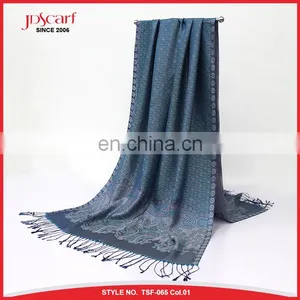 Woman Silky Polyester Scarf Viscose Jacquard Wholesale Scarf Hijab thumbnail-1