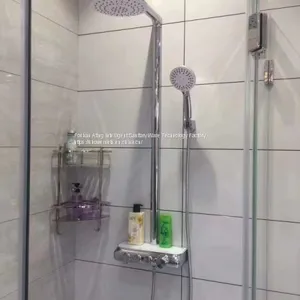 AT-P005 Shower Systems With Platform Round Top Shower With Hand Shower Water Outlet Aluminum Alloy Platform thumbnail-1