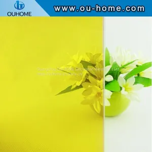 BT111 Transparent Yellow Window Film Self-adhesive PVC Building Glass Tint Window Film thumbnail-1