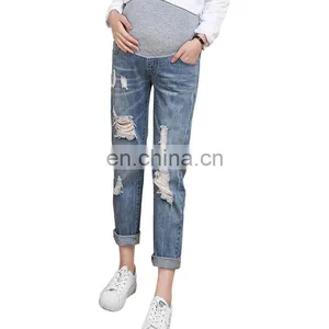 DiZNEW Custom Ladies Fashion Skinny Western Maternity Jeans Ripped thumbnail-3