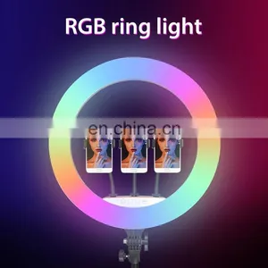 Tik Tok Ring Light 18 Inch Rgb Color LED Dimmable Light Photography Remote Control Selfie Ring Lamp With 2.1m Tripod thumbnail-4