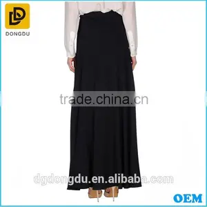 Latest Design Black Maxi Long Chiffon Skirts Wholesale thumbnail-1