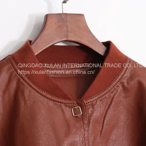HOT SALE 2021 NEW FASHION LADIES FAUX ECO PU LEATHER LEISURE JACKET thumbnail-3