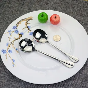 Soup Spoons Round Stainless Steel Bouillon Spoons thumbnail-1