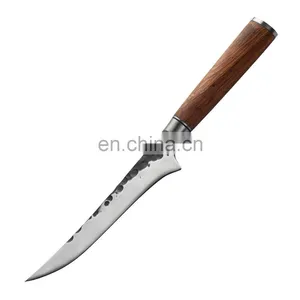 Stainless Steel Hand-forged Hammered Steel Head Butcher Knife Kitchen Knife With Double Steel Head Boning Knife thumbnail-1