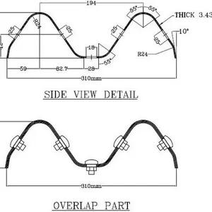 Aluminum-Zinc Alloy Coated Steel Sheet Expressway Fence Highway Guardrail 2 or 3 Waves Roll Former Line thumbnail-3