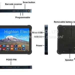 Cheapest 1920*1200 Pixels 500 Nits High Brightness Rugged Tablets 10.1