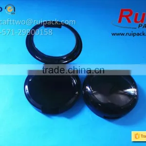 Black Round Single Layer Shading Powder Case With Clear Cap, One Layer Pressed Powder Case/container thumbnail-2