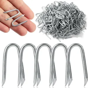 Heavy Duty U Shaped Nails 50mmx5mm Dia Galvanized for Outdoor Applications thumbnail-1