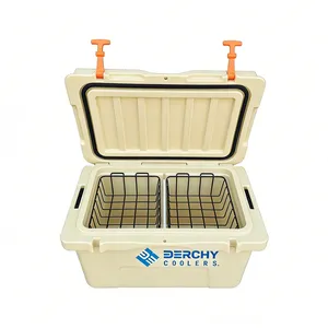 New Style 45qt Custom Logo Insulated Portable Thermal Food Beverage Hard Cooler Box for Camping Travel thumbnail-4