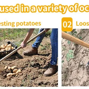 Ghana H304 2.5lb Rail Steel Digging Hoe With Wooden Handle thumbnail-3