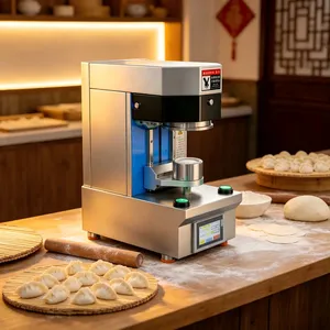 Stainless Steel Har Gow Wrapper Machine QD-HX200 50-90mm Automatic Round Dumpling Skin Press for Restaurant thumbnail-4