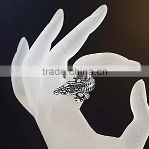 Express Jewelry Punk Stainless Steel Jewelry Handmade Men's Silver Ring thumbnail-5