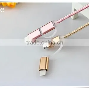 Dual Head Micro Usb & Ios Usb Braid Weave Data Cable for AUSU T45/Zenfone Zoom/2 Laser thumbnail-2