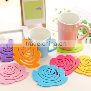 JCH-002 Creative Color Felt Coasters Cut Mat Non-woven Insulated Pad/mat 16G thumbnail-2