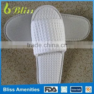 N26 High Quality Customizable Open Toe Waffle Disposable Hotel Slippers thumbnail-2