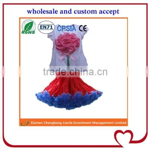 Hot Pink Flower Kaiya Pettiskirt Set Child,4th July Girls Patriotic Tutus Set,children's Product,kids Dresses thumbnail-1