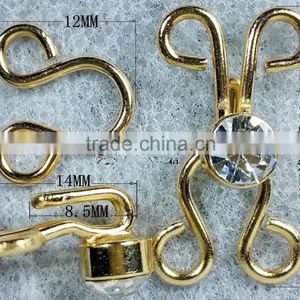 2 Pillar Sedex Audited Factory Rhinestone Metal Hook and Eyes Closures thumbnail-4