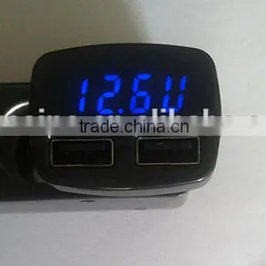 USB Car Charger Mini Digital Multi Function Car Volt Meter thumbnail-2