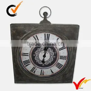 Antique Square Metal Wall Clock for Hanging thumbnail-1
