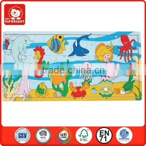 New Products Silk Screen Printing 21 Pcs Sea Animal Stamping Design Jigsaw Puzzle Manufacturers thumbnail-1