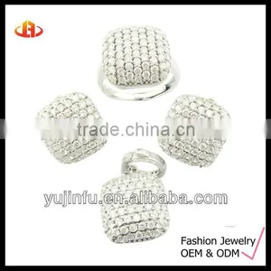 925 Sterling Silver Jewelry Sets With CZ, Wedding Jewellery Set thumbnail-1